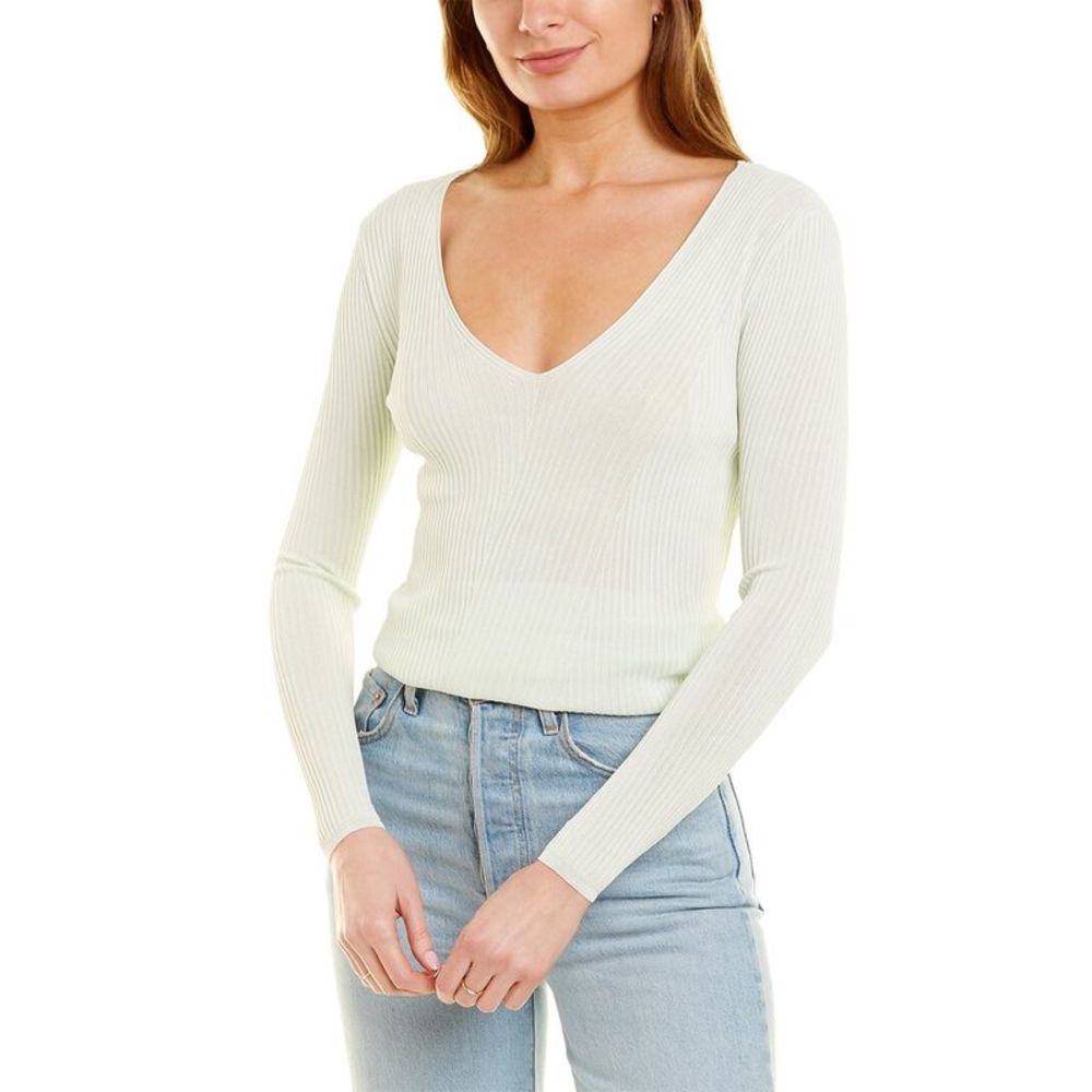 Lafayette 148 New York Light Blue Scoop Neck Sweater